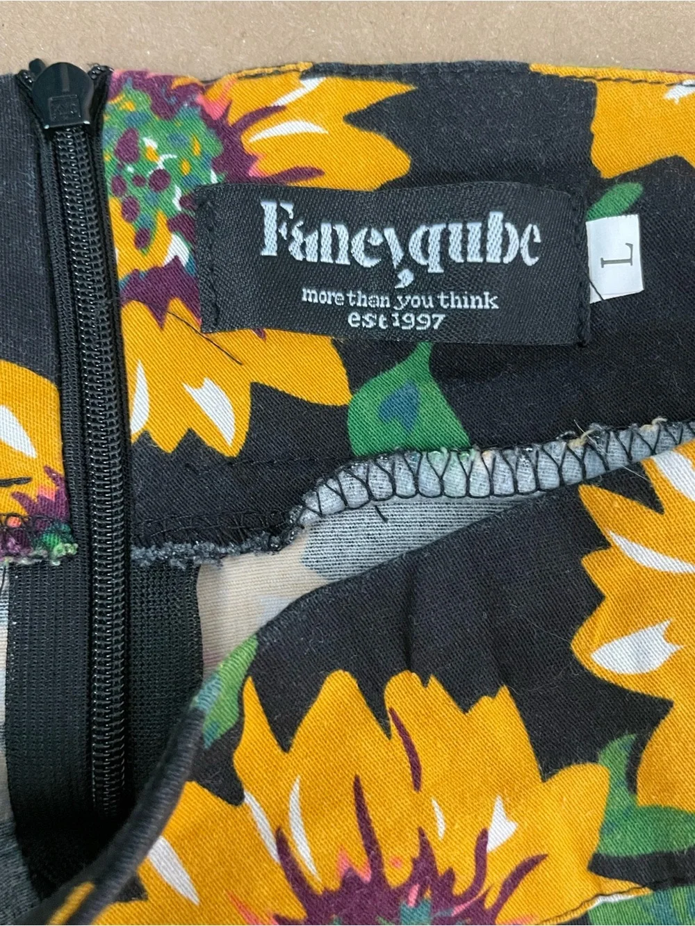 Fancyqube Sunflower Floral A-Line Midi Skirt High Waist Cottagecore Prairie